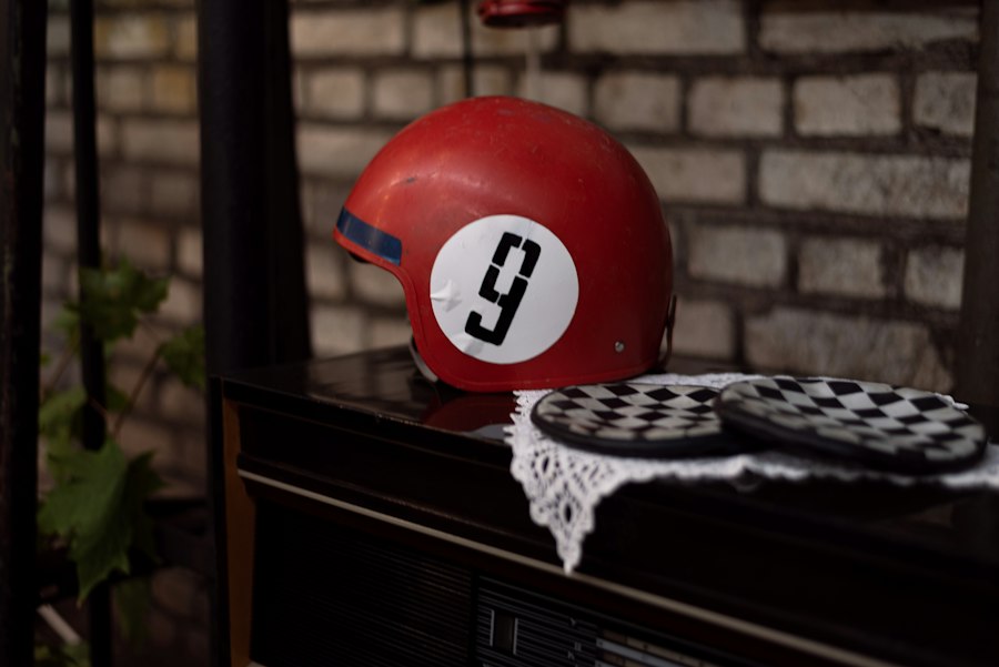 Photo car helmet